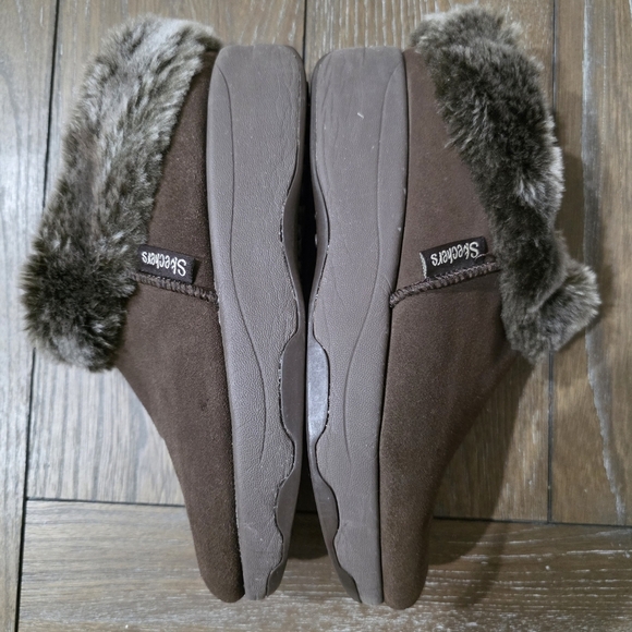 Skechers Tone Ups Suede Faux Fur Lined Clogs, Women's Size 9 - Picture 7 of 12